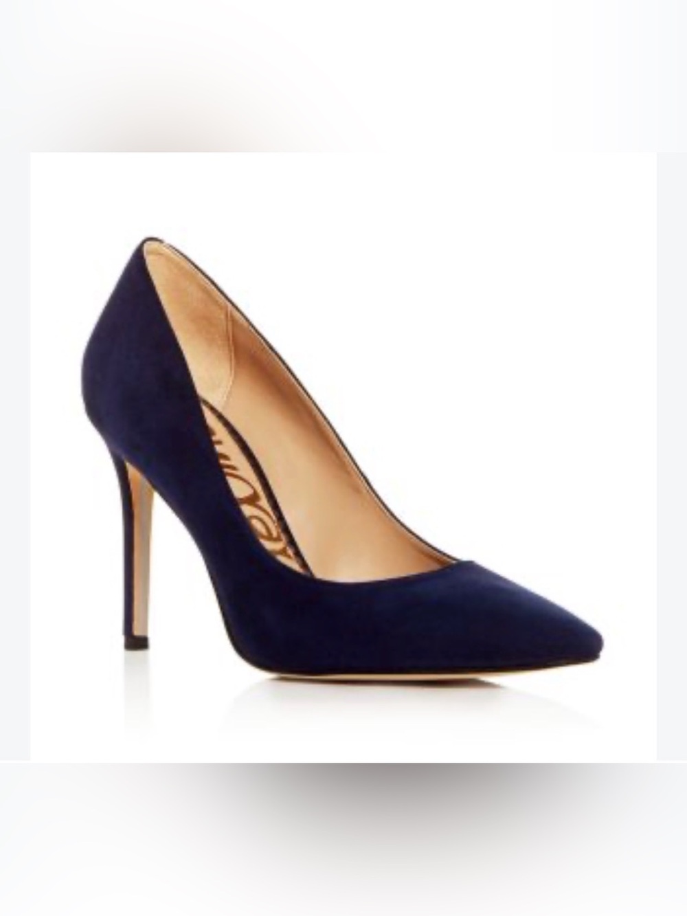 Sam Edelman Hazel Pointed Toe Pumps Navy Blue Suede Heels size 6.5
